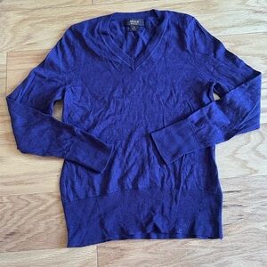 Victor Alfaro 100% Wool Purple V-Neck Sweater